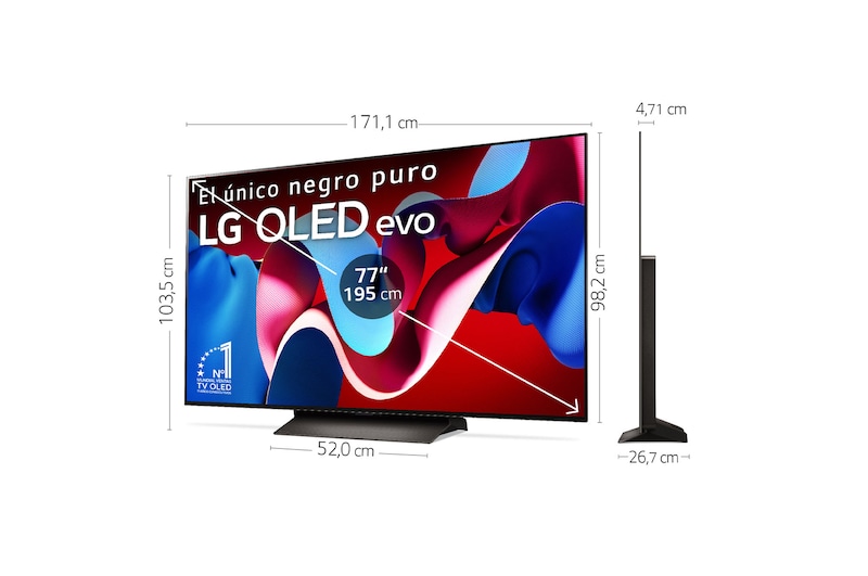 LG 77 pulgadas Smart TV LG OLED evo AI C4 4K 2024, OLED77C45LA