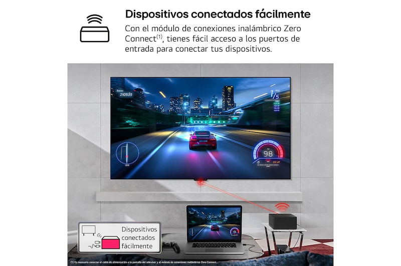 LG Primer televisor verdaderamente inalámbrico LG OLED evo AI M4 de 77 pulgadas con vídeo de 4K 144Hz con transferencia de audio , OLED77M49LA