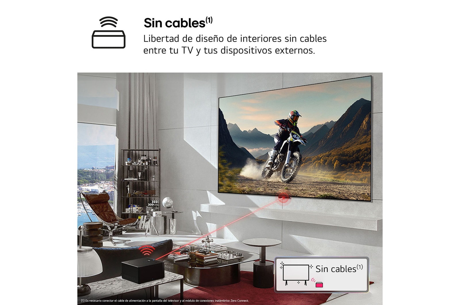 LG Primer televisor verdaderamente inalámbrico LG OLED evo AI M4 de 77 pulgadas con vídeo de 4K 144Hz con transferencia de audio , OLED77M49LA