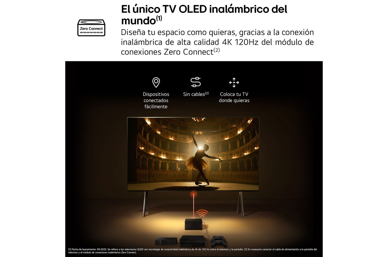 LG Televisor LG SIGNATURE OLED M4 True Wireless de 97 pulgadas con vídeo con transferencia de audio en 4K 120 Hz , OLED97M49LA