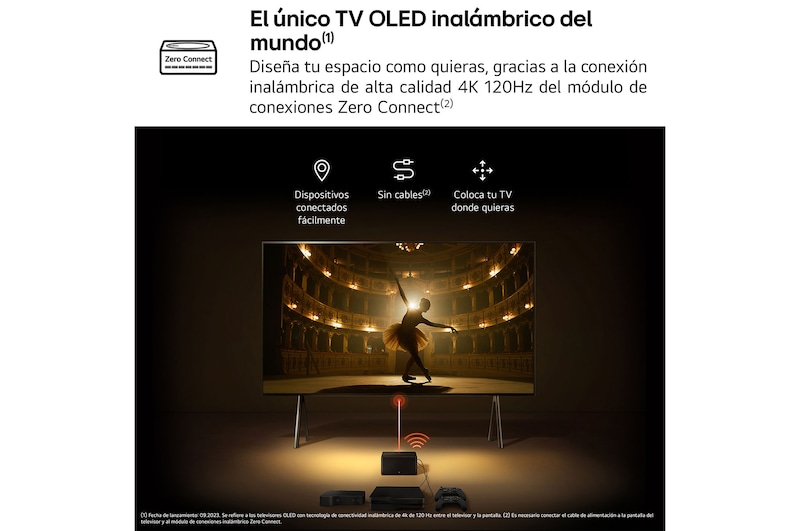 LG Televisor LG SIGNATURE OLED M4 True Wireless de 97 pulgadas con vídeo con transferencia de audio en 4K 120 Hz , OLED97M49LA