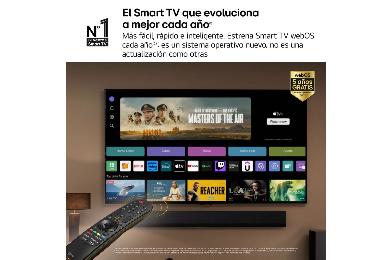 LG Outlet 65 pulgadas Smart TV LG QNED80 AI 4K 2024, 65QNED80T6A.OUTLET