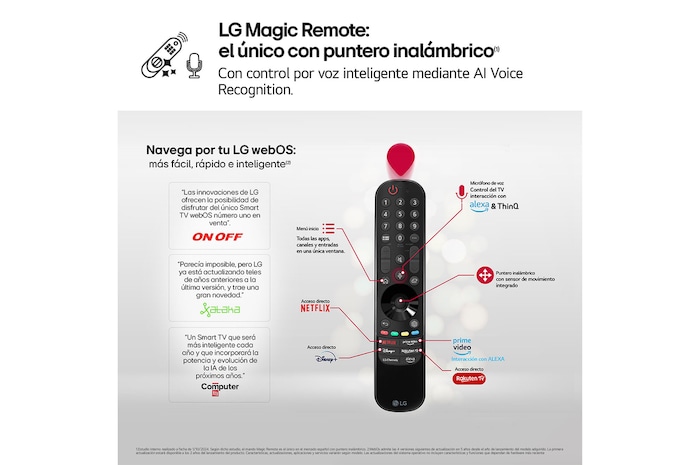LG 86 pulgadas TV LG QNED 4K serie AI QNED86  con Smart TV WebOS24, 86QNED86T6A