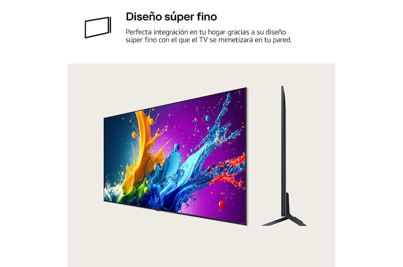 LG 86 pulgadas TV LG QNED 4K serie AI QNED86  con Smart TV WebOS24, 86QNED86T6A