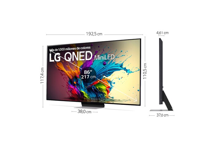 LG 86 pulgadas Smart TV LG QNED MiniLED QNED91 AI 4K 2024, 86QNED91T6A