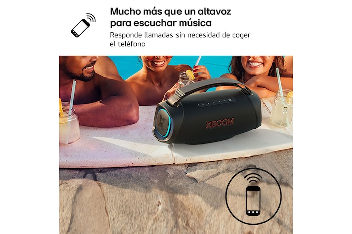 LG xboom XG8T - Altavoz inalámbrico, bluetooth, 60W, hasta 15h batería, resistencia militar, IP67, Negro, XG8T