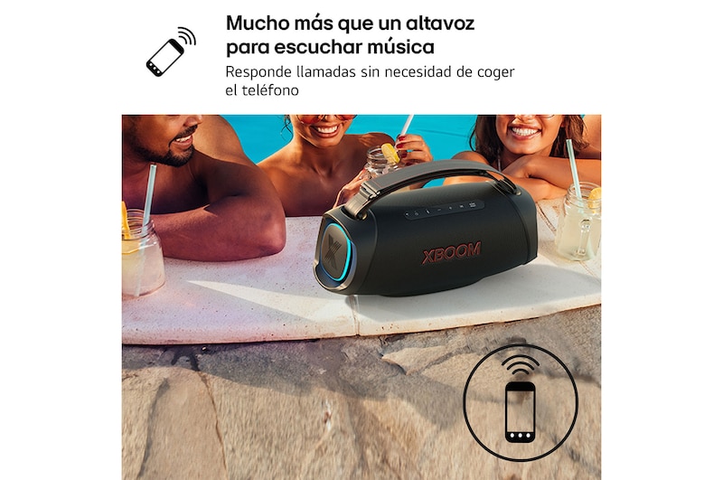 LG xboom XG8T - Altavoz inalámbrico, bluetooth, 60W, hasta 15h batería, resistencia militar, IP67, Negro, XG8T.DESB
