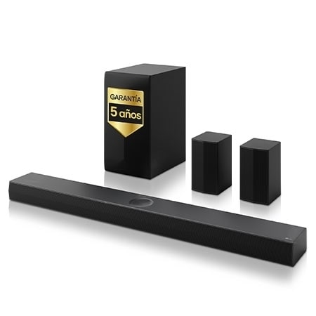 Barra de Sonido - LG S70TR, Bluetooth, 500W, 5.1.1 Canales con Subwoofer, altavoces traseros para cine en casa, Dolby Atmos, Negro - S70TR