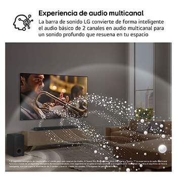 LG Barra de Sonido - LG S70TR, Bluetooth, 500W, 5.1.1 Canales con Subwoofer, altavoces traseros para cine en casa, Dolby Atmos, DTS:X, Negro, S70TR
