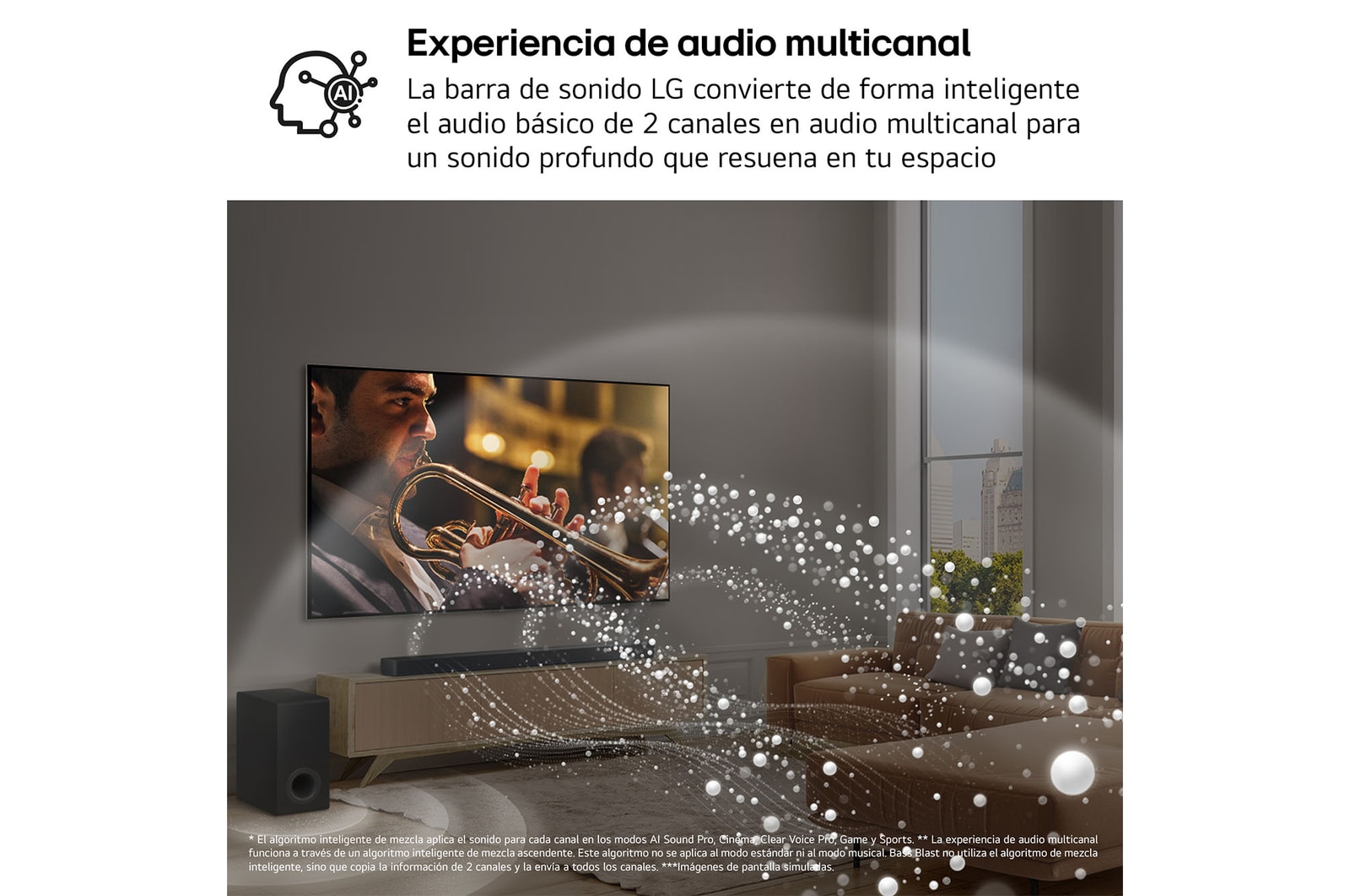 LG Barra de Sonido - LG S70TR, Bluetooth, 500W, 5.1.1 Canales con Subwoofer, altavoces traseros para cine en casa, Dolby Atmos, DTS:X, Negro, S70TR