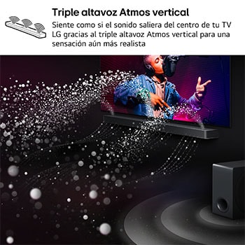 LG Barra de sonido para TV - LG S70TY, Bluetooth, 400W, 3.1.1 Canales con subwoofer, Dolby Atmos, DTS:X, Negro, S70TY