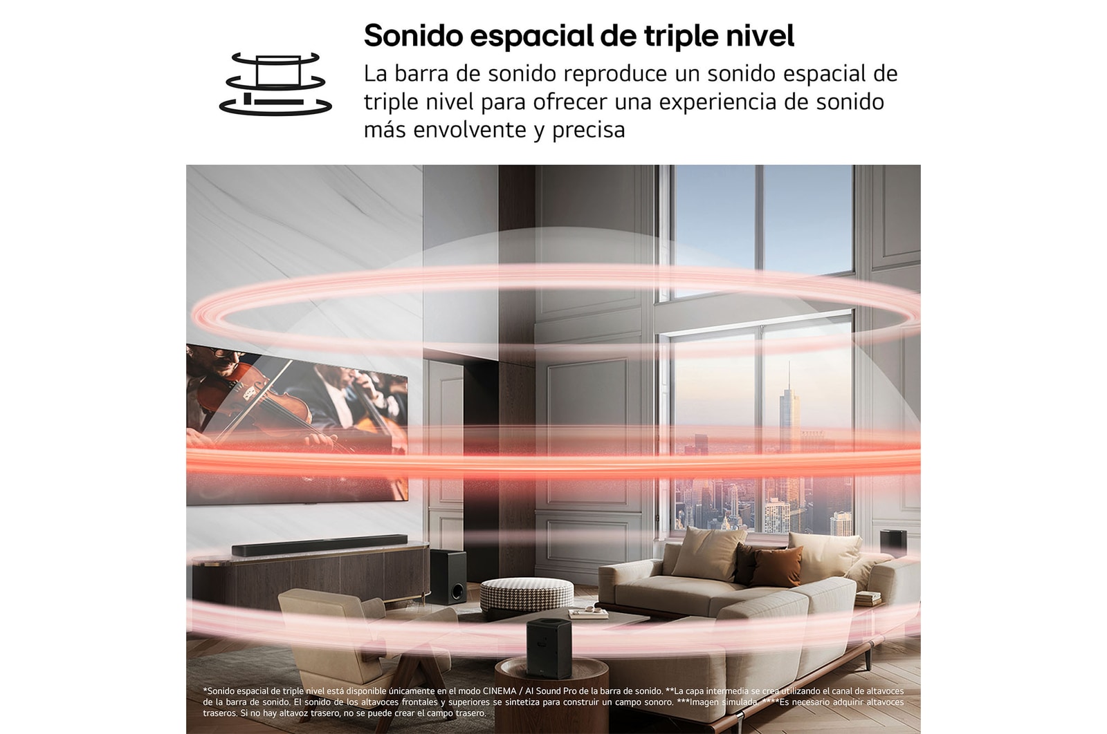 LG Barra de sonido para TV - LG S70TY, Bluetooth, 400W, 3.1.1 Canales con subwoofer, Dolby Atmos, DTS:X, Negro, S70TY