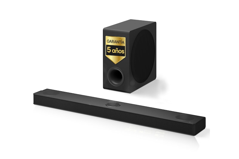 Vista frontal de la barra de sonido LG S80TY