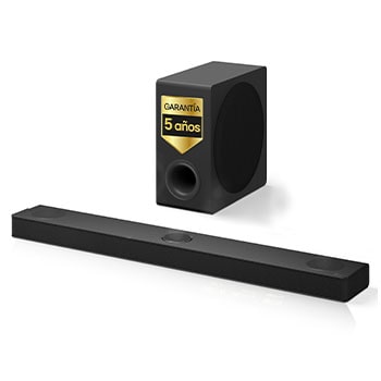 Vista frontal de la barra de sonido LG S80TY