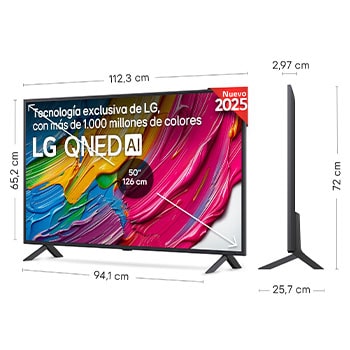 Rear view of LG QNED80 TV