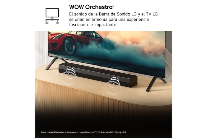 Before and after comparison of how LG 4K Super Upscaling improves image quality. Two panels showing the same image of a colorful bird sitting on a branch in a forest, panel on the right is faded out. The title talks about how 4K Super Upscaling enhances resolution, brightness and clarity. 