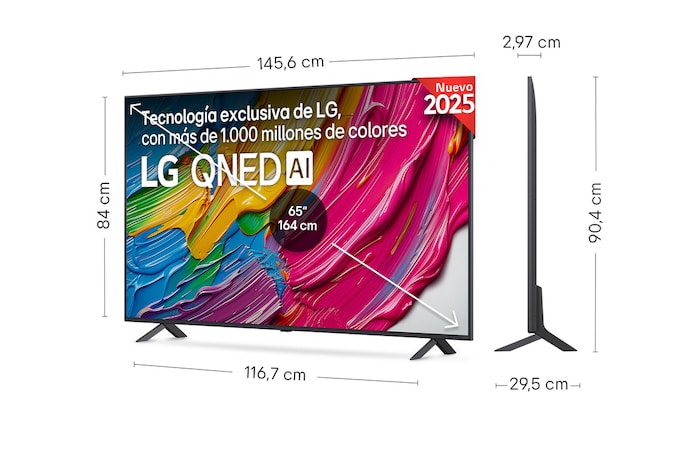 Rear view of LG QNED80 TV