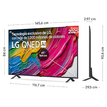 Rear view of LG QNED80 TV