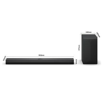 Front view and side view of LG QNED AI QNED80 4K Smart TV showing its length, width, height, and depth dimensions.