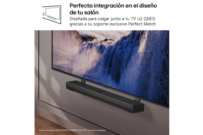 Left-facing side view of LG QNED80 TV 