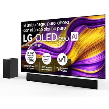 Vista frontal del televisor LG OLED evo AI G5 4K Smart TV. En la pantalla aparecen el distintivo “12 Years of world number 1 OLED” y el logotipo LG OLED evo AI 2025.