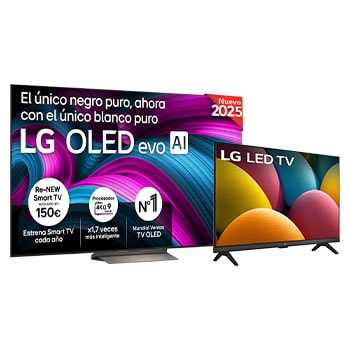 Vista frontal del televisor LG OLED evo AI C5 4K Smart TV. En la pantalla aparecen el distintivo “12 Years of world number 1 OLED” y el logotipo LG OLED evo AI 2025.