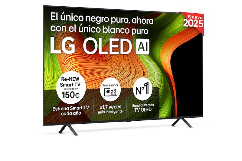 Vista frontal del televisor LG OLED evo AI C5 4K Smart TV. En la pantalla aparecen el distintivo “12 Years of world number 1 OLED” y el logotipo LG OLED evo AI 2025.