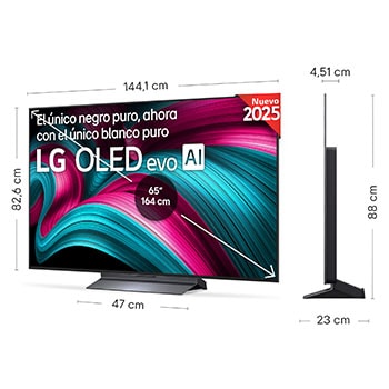Slightly angled view of LG OLED evo AI C5E 4K Smart TV.