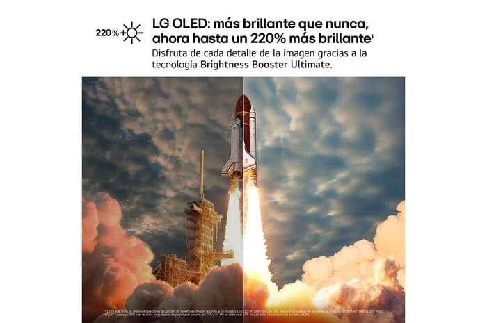 El procesador alpha 11 AI Processor Gen2 está ante un fondo oscuro. Una luz púrpura y azul brilla e ilumina los circuitos de su alrededor desde dentro. El título habla sobre cómo el procesador específico del LG OLED evo ofrece calidad 4K, un color impresionante y un brillo con precisión a nivel de píxel. Las estadísticas de rendimiento son visibles. El procesamiento neuronal de la IA es 6,7 veces mayor, la NPU opera 2,2 veces más rápido, la CPU ofrece unos gráficos 3,6 veces mejorados, GPU.