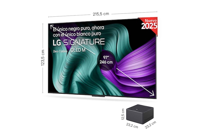 Caja Zero Connect con sus dimensiones de tamaño correspondientes en milímetros.