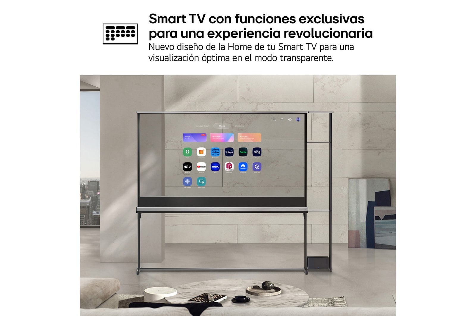 LG Smart TV LG OLED SIGNATURE AI T4 Transparente e inalámbrico 77 pulgadas 4K 2025, OLED77T49LA