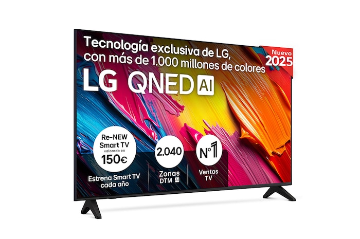 Vista frontal del Smart TV LG QNED AI QNED70 43 pulgadas 4K 2025 43QNED70A6A