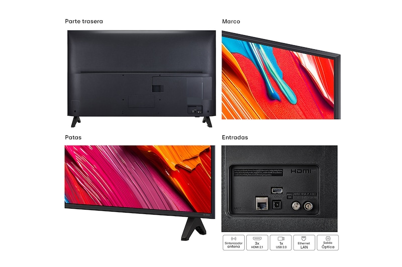 Left-facing side view of LG QNED70 TV