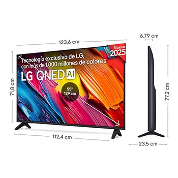 Rear view of LG QNED70 TV