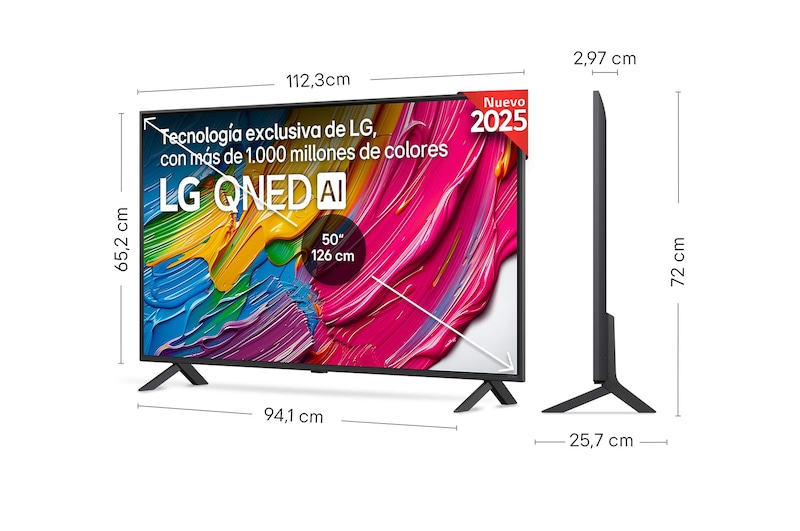 Vista trasera de un televisor LG QNED80