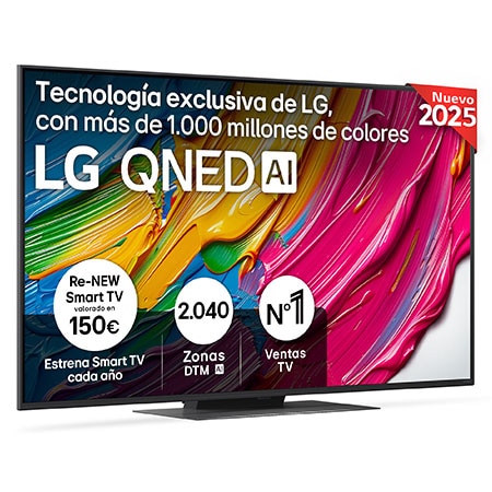TV QNED 55" - LG 55QNED81A6A, UHD 4K, Procesador Inteligente α7 AI Processor 4K Gen8, Smart TV, DVB-T2 (H.265), Negro