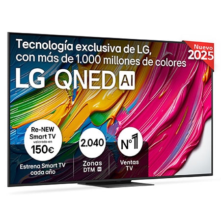 TV QNED 75" - LG 75QNED81A6A, UHD 4K, Procesador Inteligente α7 AI Processor 4K Gen8, Smart TV, DVB-T2 (H.265), Negro