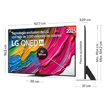 Vista trasera de un televisor LG QNED81