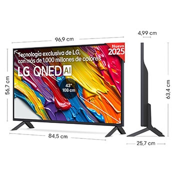 Rear view of LG QNED82 TV