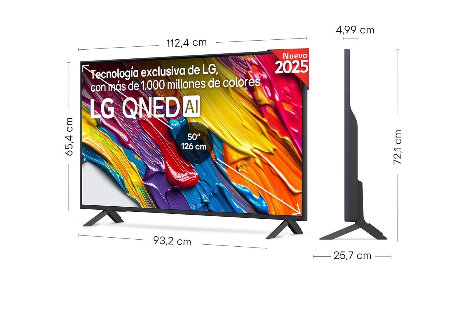 Rear view of LG QNED82 TV