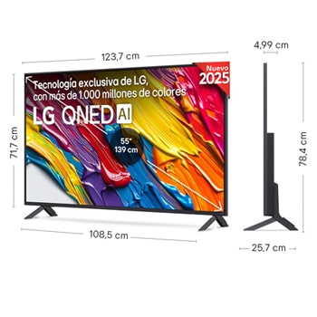 Rear view of LG QNED82 TV