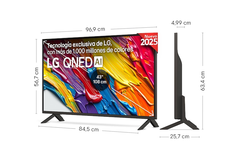 Rear view of LG QNED82 TV