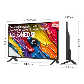 Rear view of LG QNED82 TV