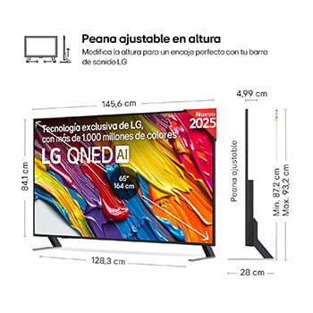 Rear view of LG QNED82 TV