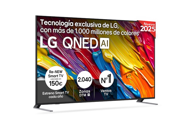 Vista frontal del Smart TV LG QNED AI QNED84 75 pulgadas 4K 2025 75QNED84A6C