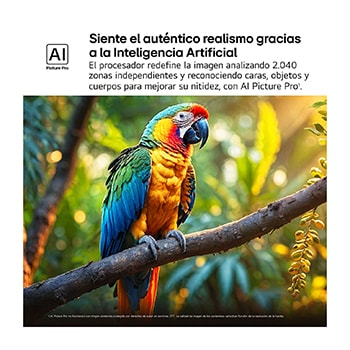 Salpicaduras de pintura de diversos colores brotan del suelo. Certificación 100% Color Volume a DCI-P3 por Intertrek. El título hace referencia a la nueva y exclusiva tecnología de vanguardia para obtener la amplia gama de colores de LG que te permite ver un color vívido en la pantalla.