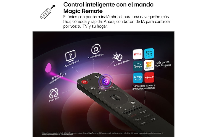 Una niña y un perro están sentados frente a un televisor LG QNED TV montado en una pared con una barra de sonido LG Soundbar. En pantalla muestra a tres elefantes caminando hacia adelante. El título hace referencia a cómo cada acción es más emocionante en una pantalla gigante.