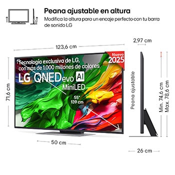 Vista en ligero ángulo del televisor LG OLED evo AI C5E 4K Smart TV.