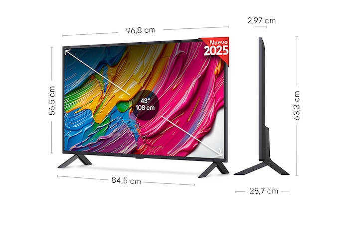 Rear view of LG QNED80 TV