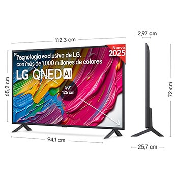 Rear view of LG QNED80 TV